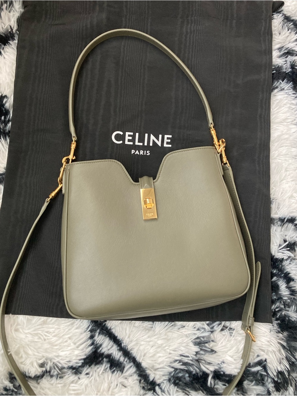 Celine Camille 16 Small Leather Shoulder Bag with Gold Hardware